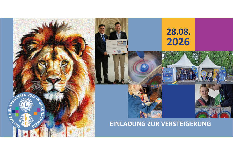 Flyer Einladung zur Versteigerung des Kunstwerks, dass aus den hunderten Bildern unseres Standes beilm TdN 2026 geschaffen wurde.
