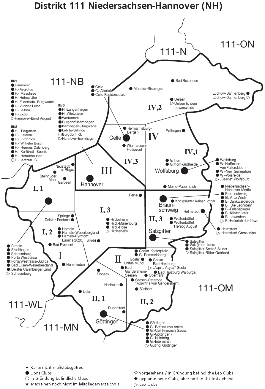 Die Clubs in unserem Distrikt / Stand: 05/2025