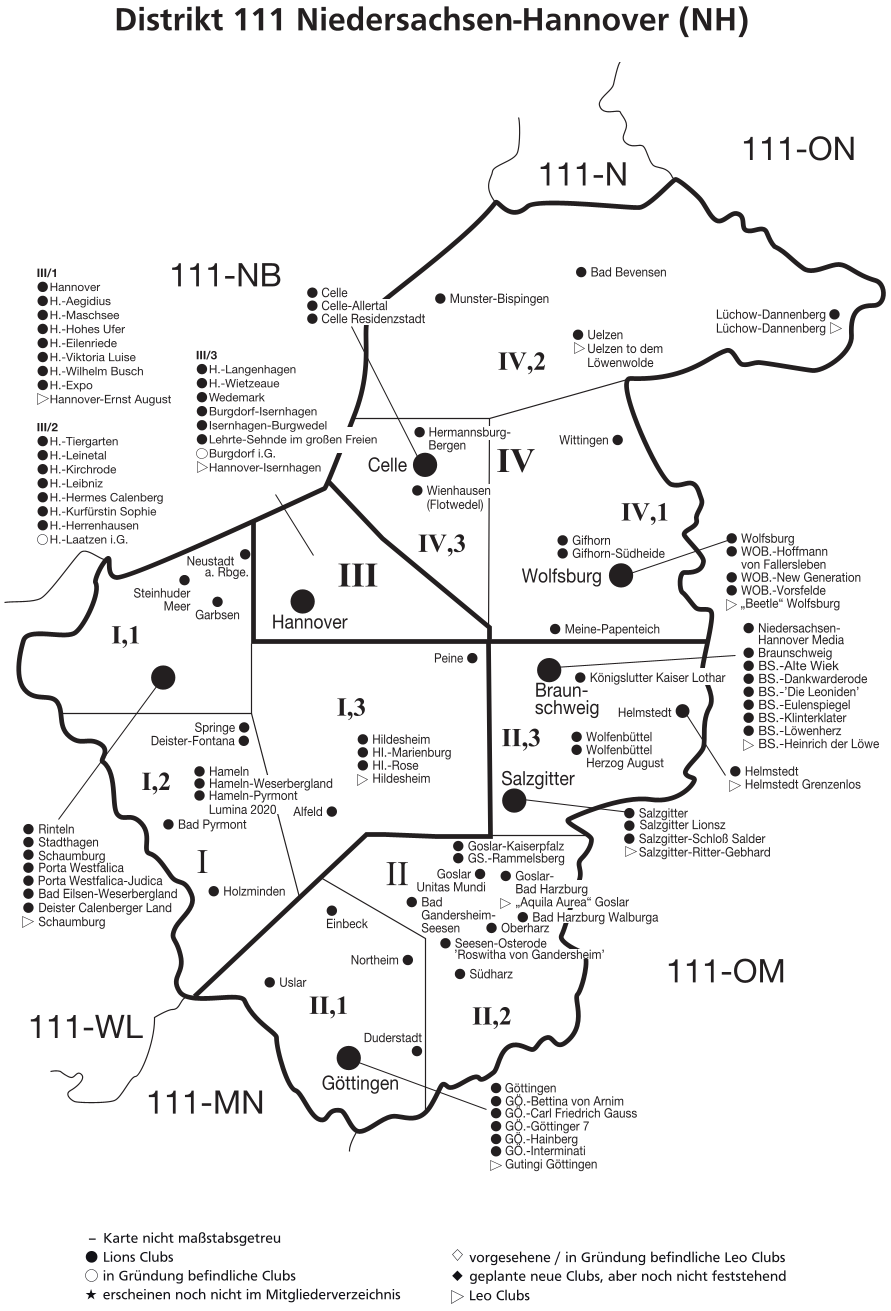Die Clubs in unserem Distrikt / Stand: 05/2025