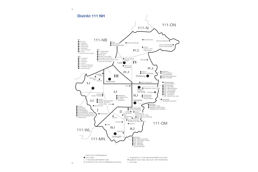 Die Clubs in unserem Distrikt / Stand: 08/2026